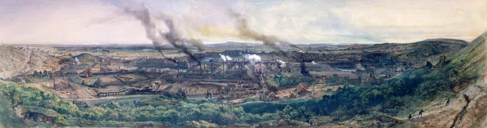 Fabryki w Le Creusot w 1848, 1855 (olej na papierze) (patrz szczegół 157311)